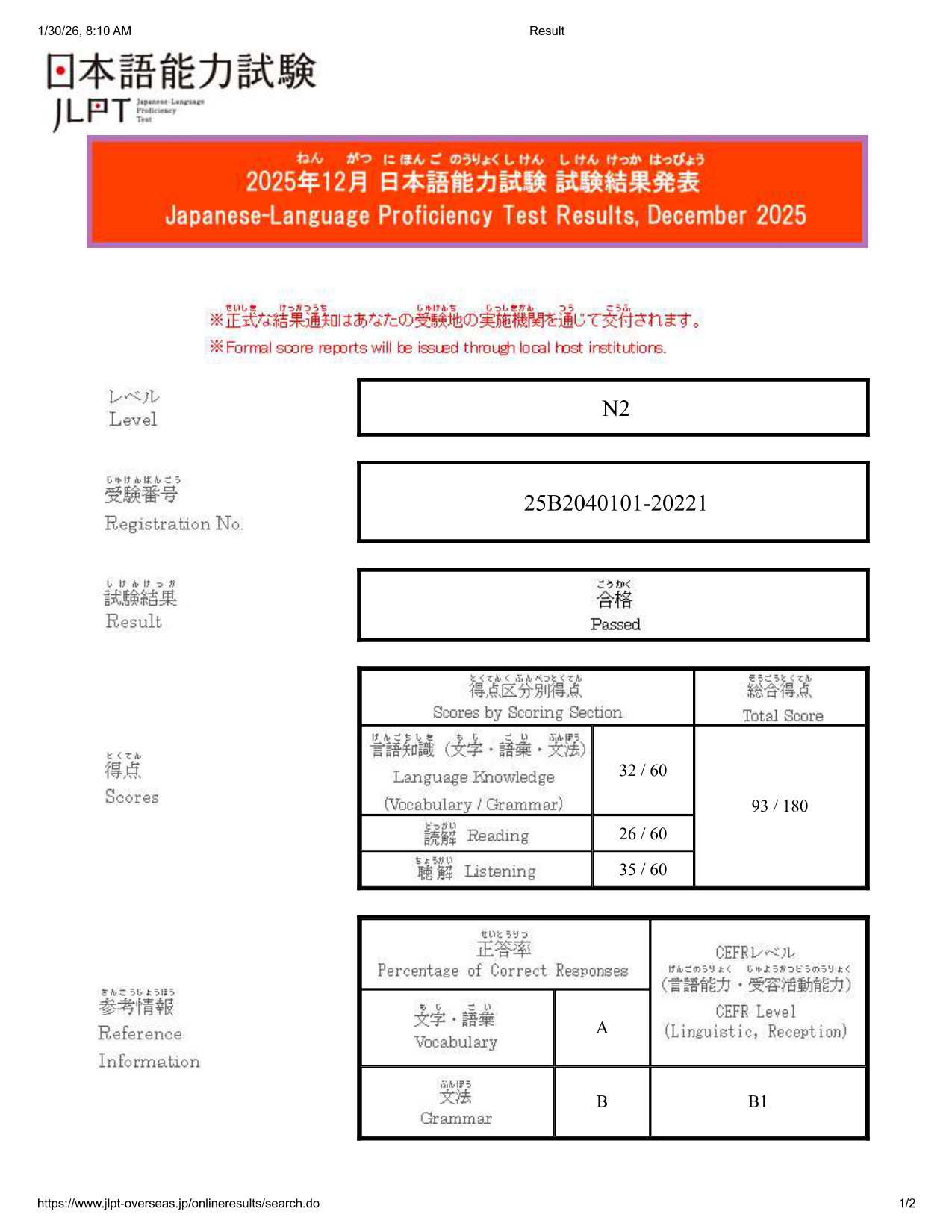 JLPT N2 Certification