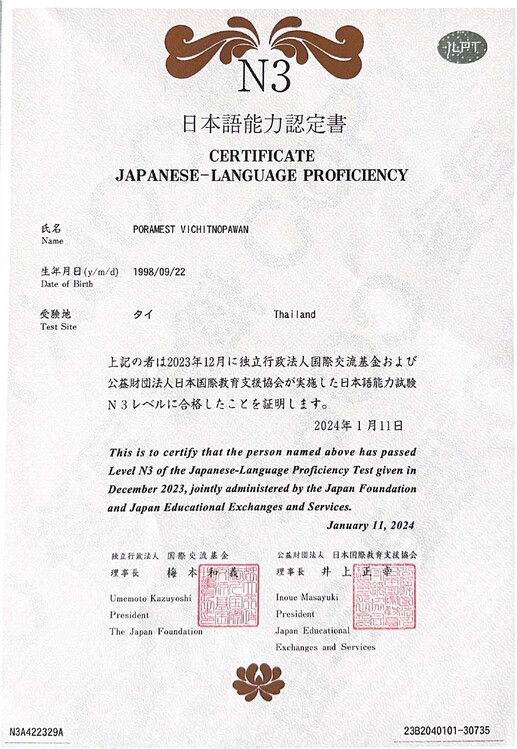JLPT N3 Certification